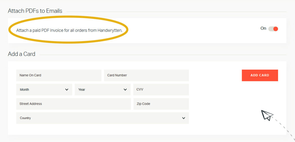 Option to attach PDF invoices to emails