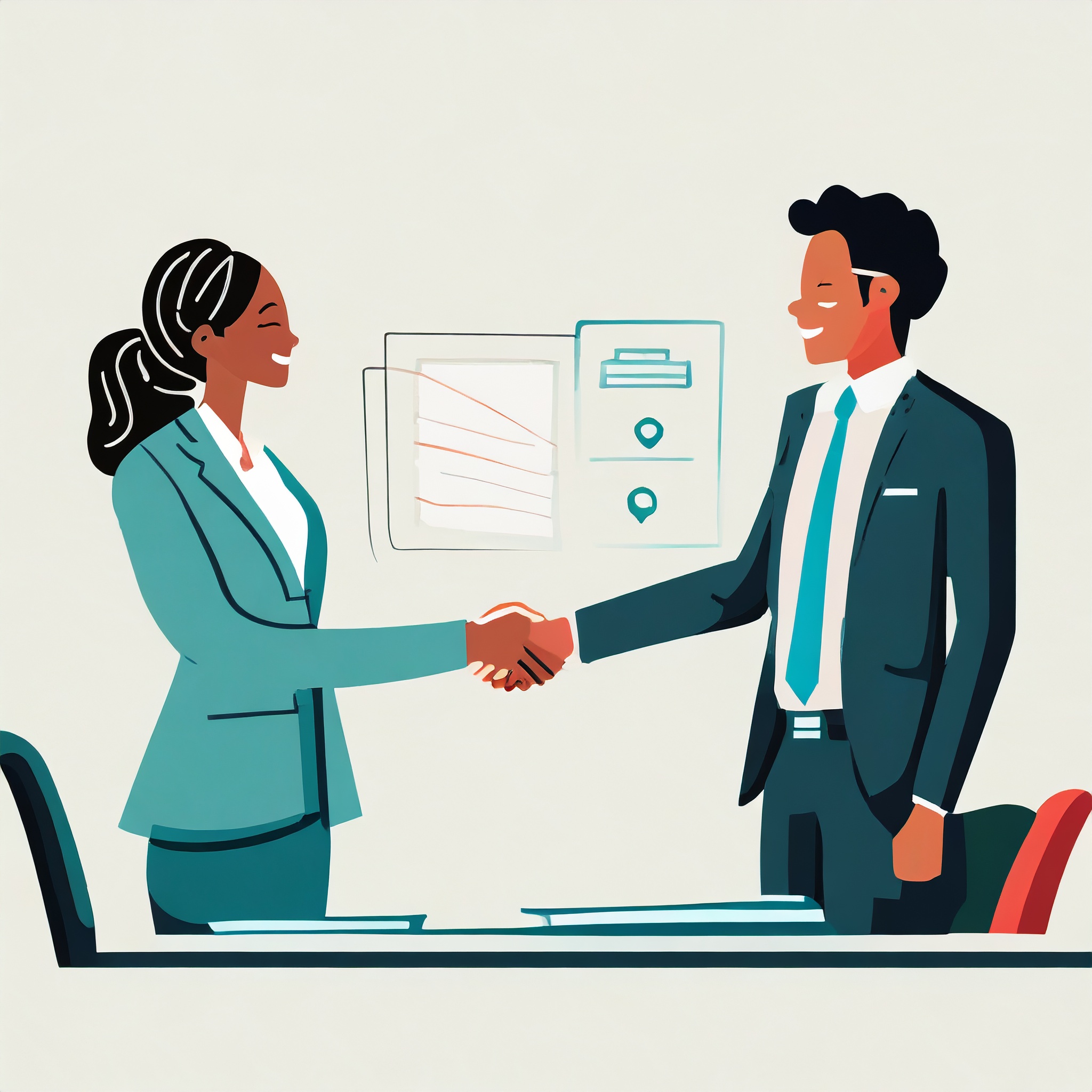  Firefly a picture of an insurance agent shaking hands with a client in front at the office