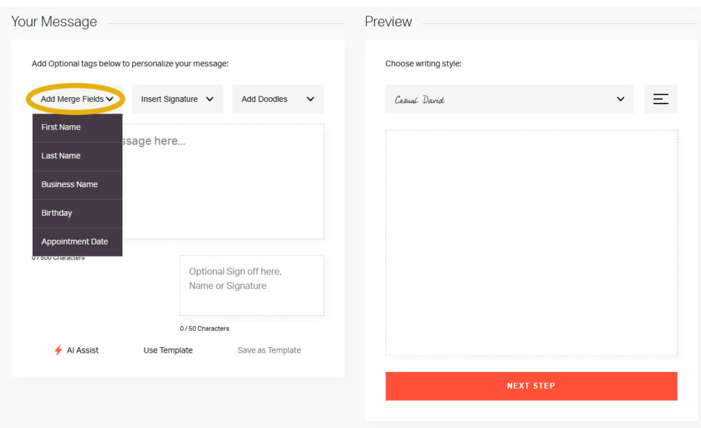 Handwrytten custom data Fields