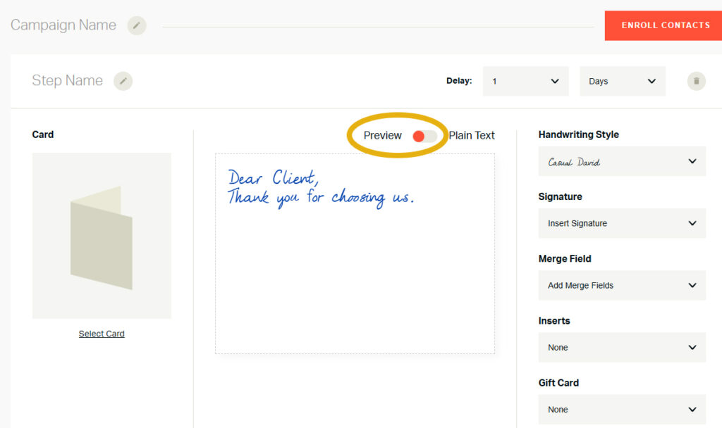 Handwrytten Multistep Campaign