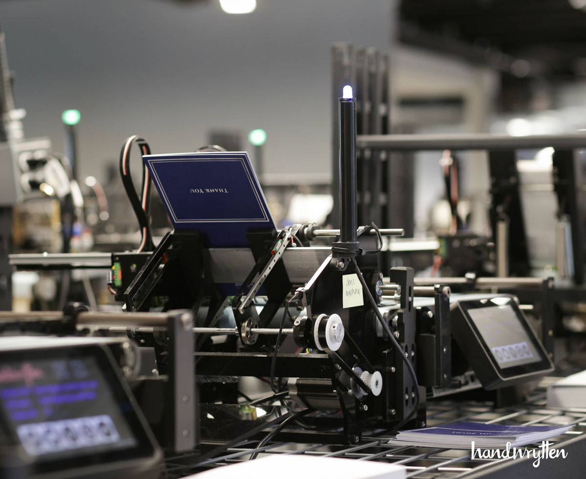 handwrytten robot feeding new thank you card