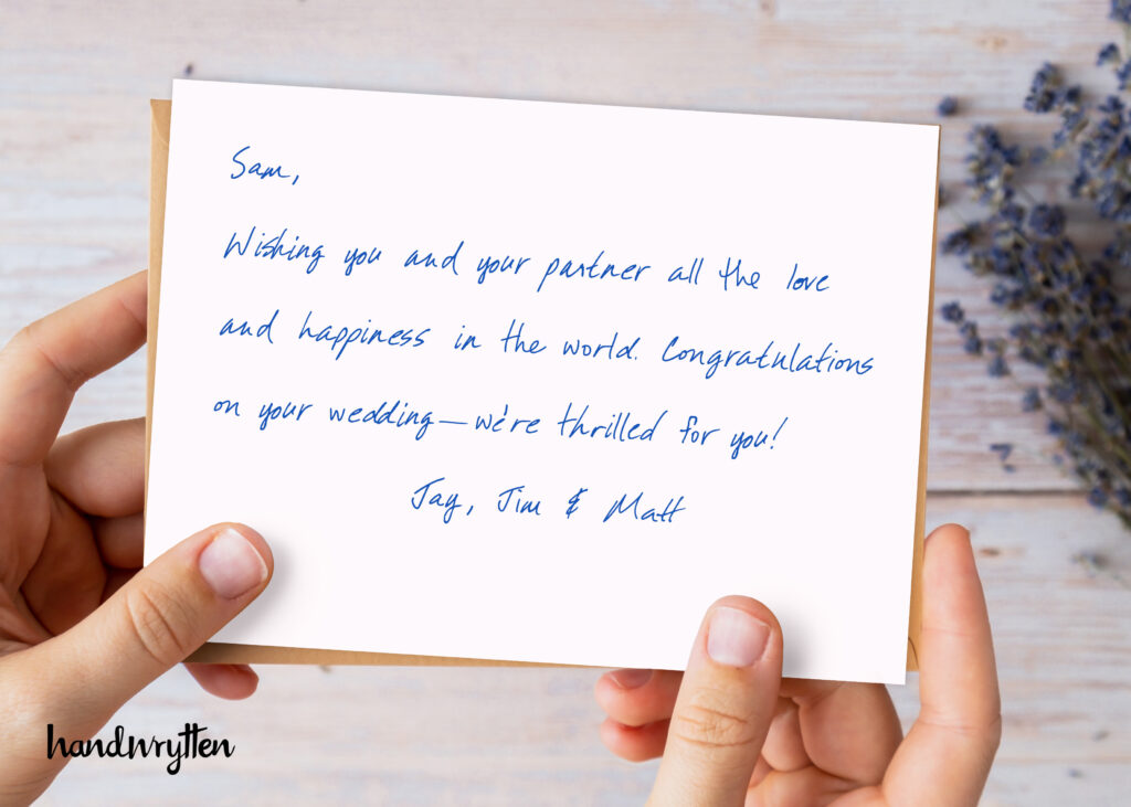 Handwrytten Wedding Cards