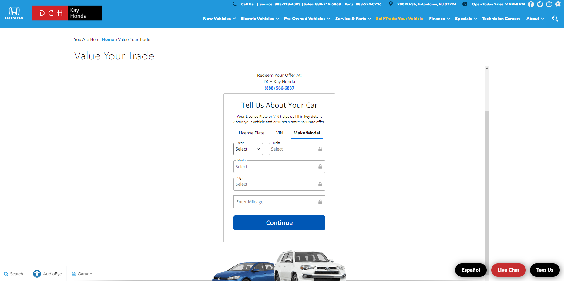 dch kay honda used vehicle trade in calculator