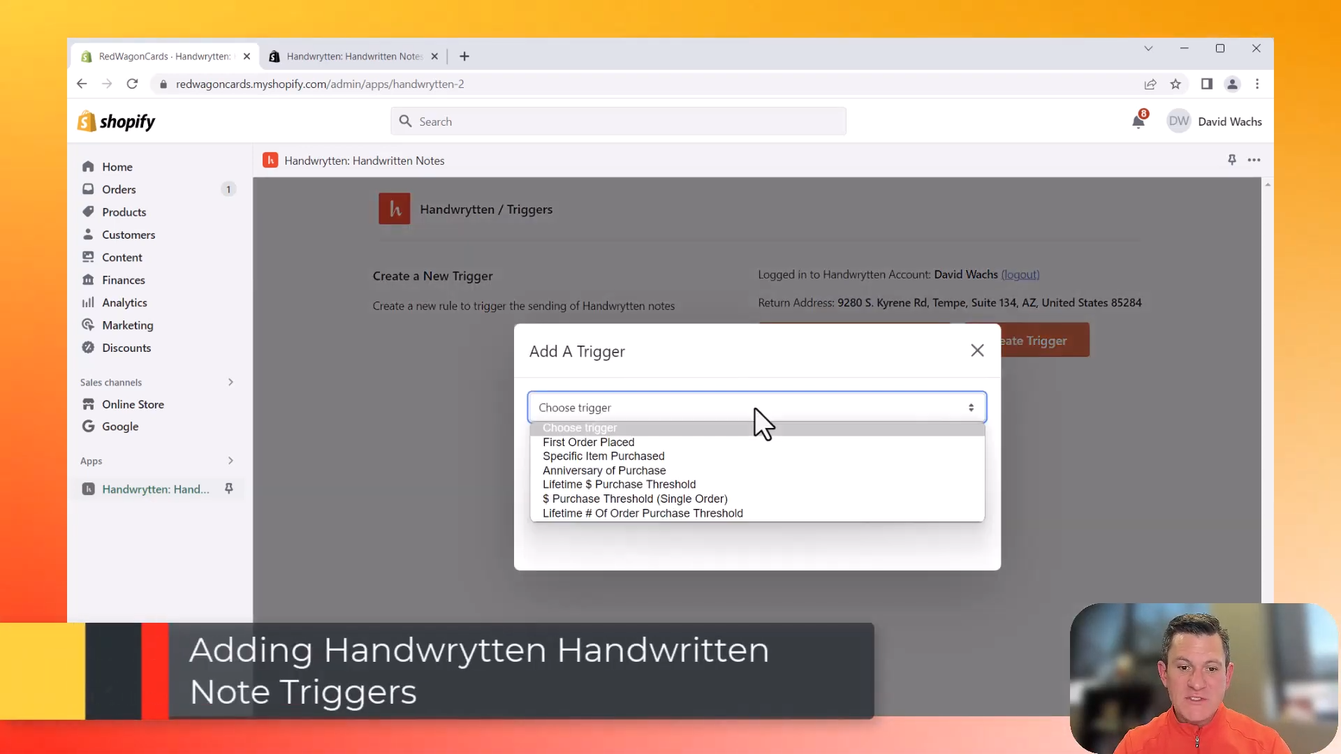 adding Handwrytten handwritten note triggers