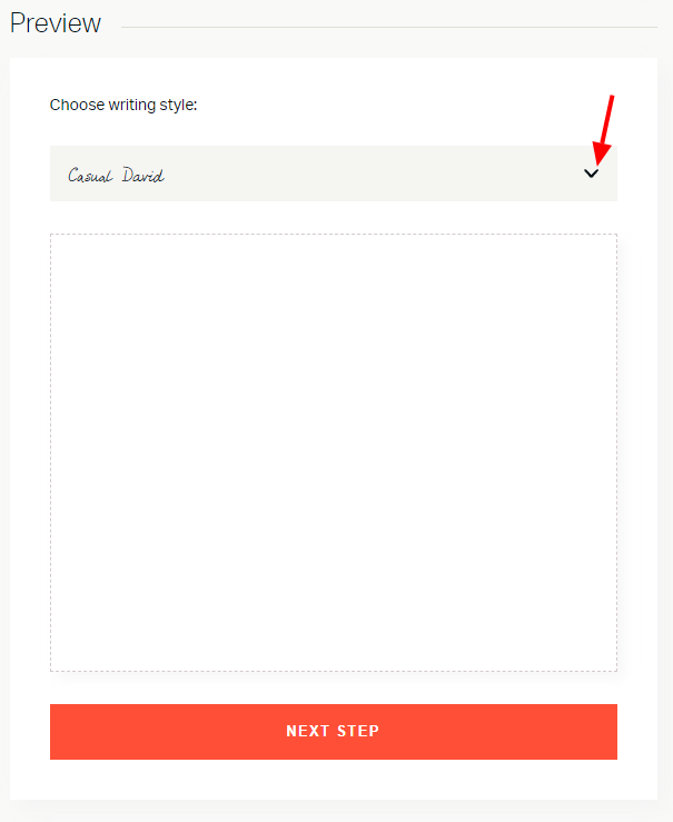 Choosing writing style for message preview.